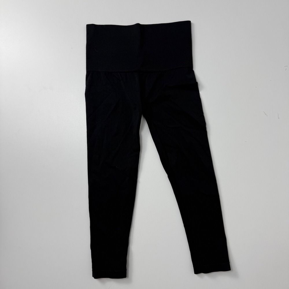 Assets by Spanx Black High Waisted Compression Leggings Womens Small Seamless